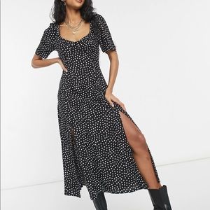 Polka dot puff sleeve dress